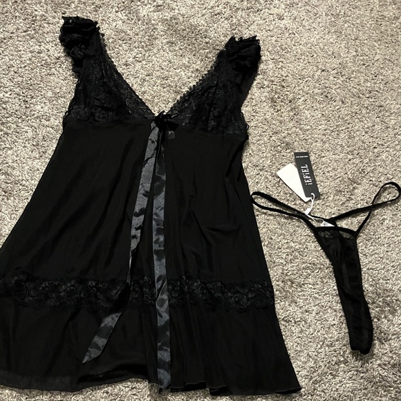 iEFiEL Other - NWT iEFiEL Black Lace Chemise Set size L/XXL